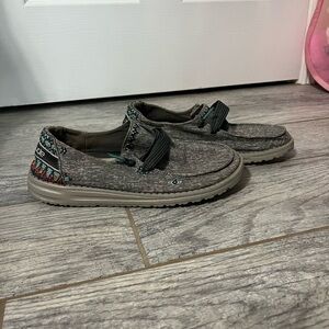 Hey Dude Textured Gray Slip-On Loafers